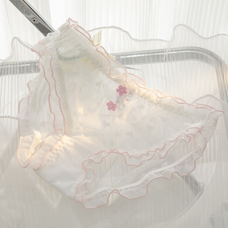 L-XL Women's Underwear Panty elegant Lace Panties Girls' Flower Comfort Briefs Middle Waist Seamless Underpants Female Lingerie