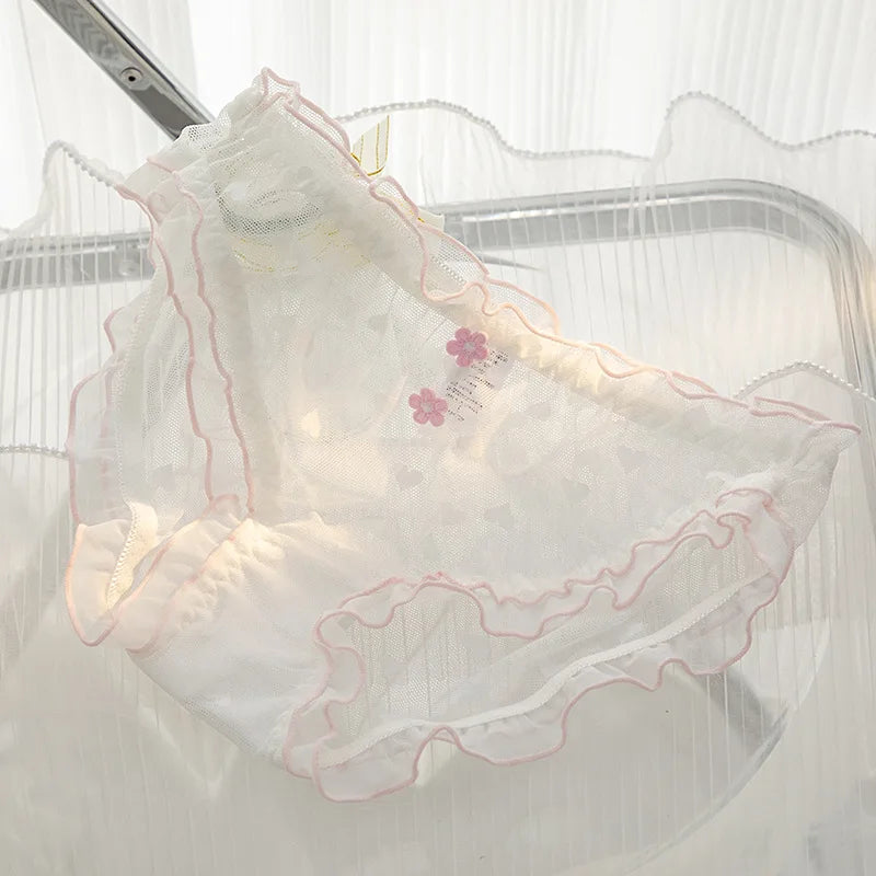 L-XL Women's Underwear Panty elegant Lace Panties Girls' Flower Comfort Briefs Middle Waist Seamless Underpants Female Lingerie