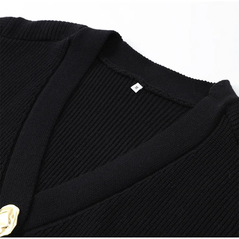 Luna Damen-Strickjacke V-Ausschnitt - Langarm, Knopf, M-L/XL