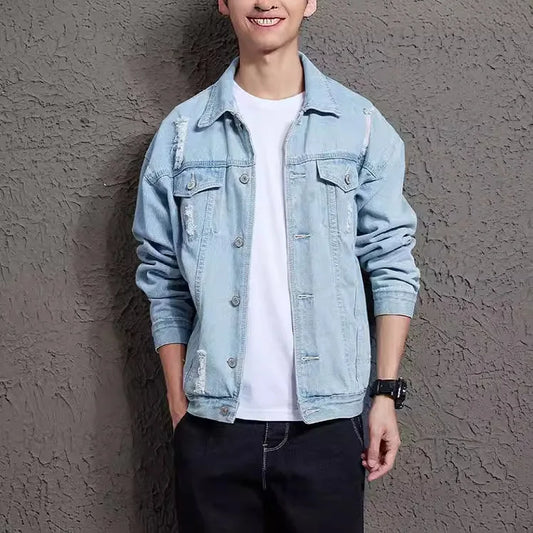 CN Guangdong Denim Mantel - Leicht Größe M Knopfverschluss