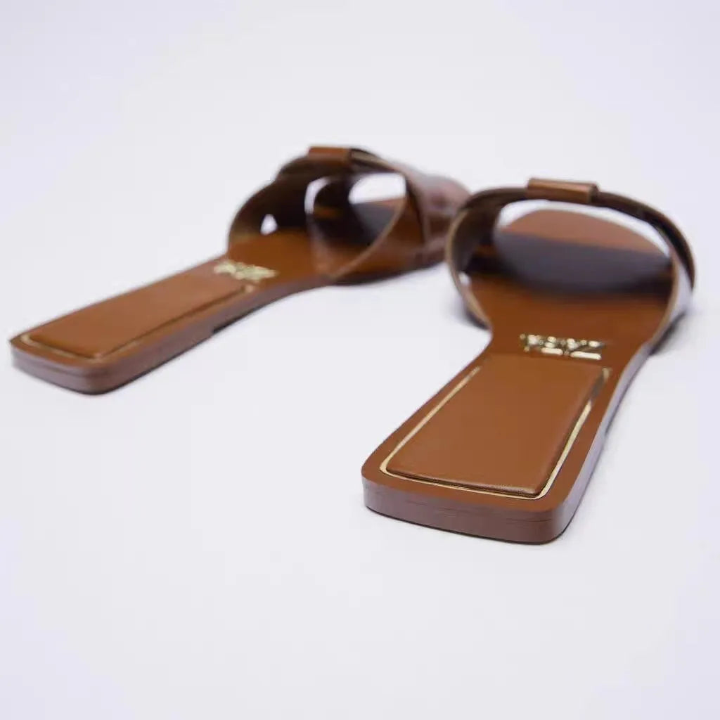 BellaSole Pantoletten Elegant Fischmaul - Flach 36-41