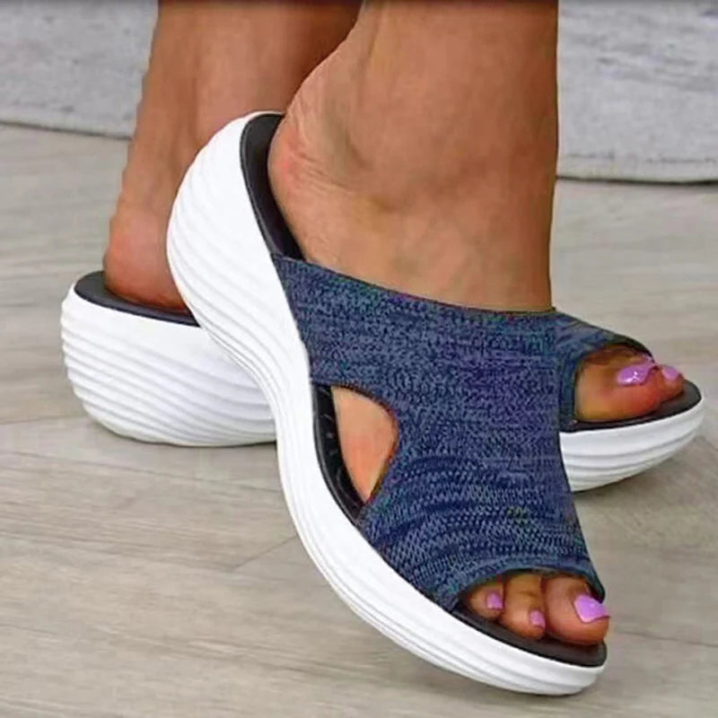 Woman Sandals Shoes Summer Elegant Women's Sandals Slides Sandals Ladies Wedge Shoes Woman Breathable Female Footwear Slipper