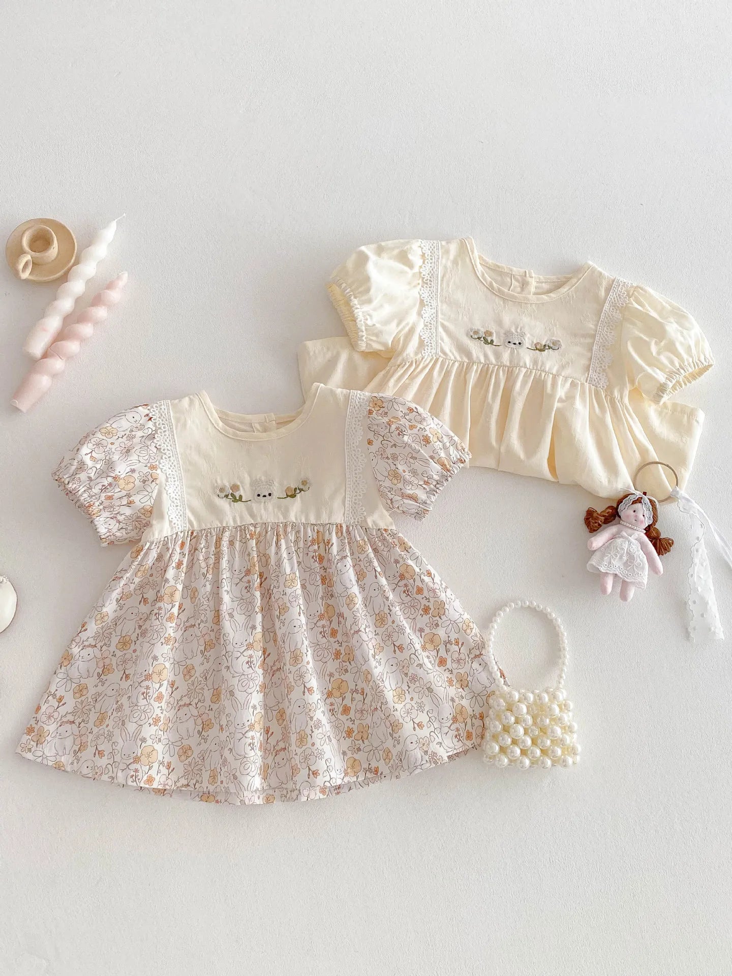 NELNKAGHY Kleid Spitze Baumwolle - Floral Prinzessin Gr 80