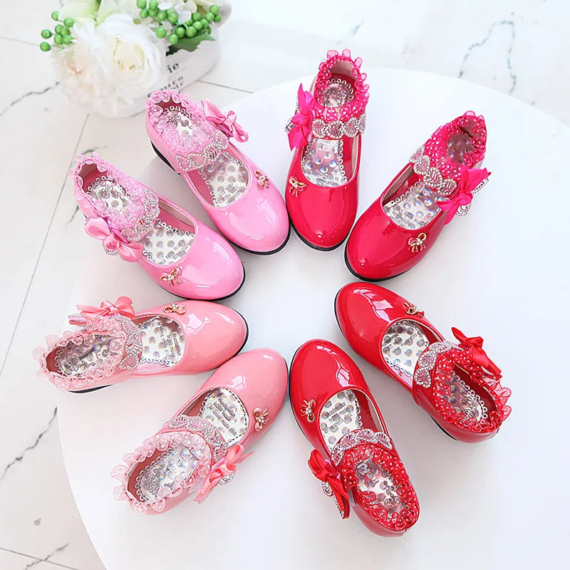 Mädchen Prinzessin Schuhe 2025 - Frühling Mode Lackleder Hochzeitsschuhe - Weiße Mary Janes Tanzschuhe Fee Dame