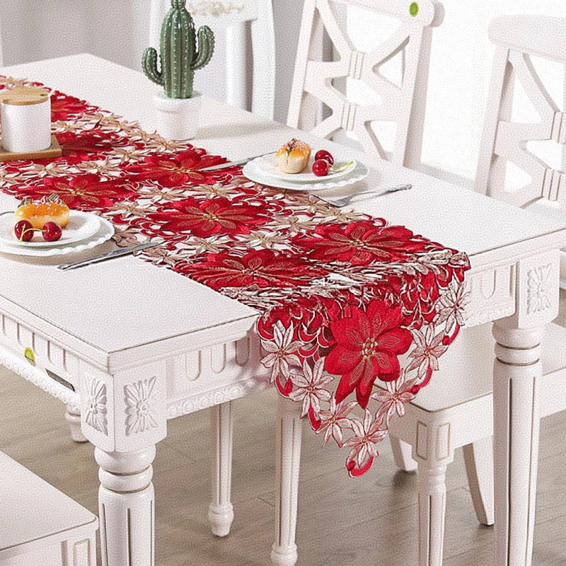 Neutral Table Decorations For Christmas Holly Luxury X Table Embroidered Inch Runner Table Christmas 70 15 Water Tablecloth