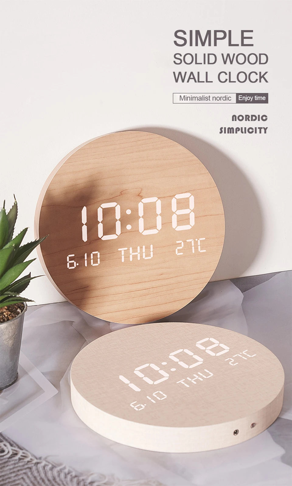 Kreativ Digital Wanduhr Einfach Großer Bildschirm Hängend Dual Zweck Uhr Temp Datum Woche Anzeige Stumm Uhr Indoor Wand Dekor