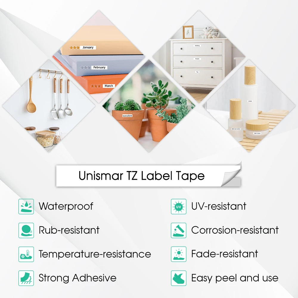 Label-Bänder 2025: 5PK-10PK TZe231 Compatible - Brother P-touch White Lamination Collection