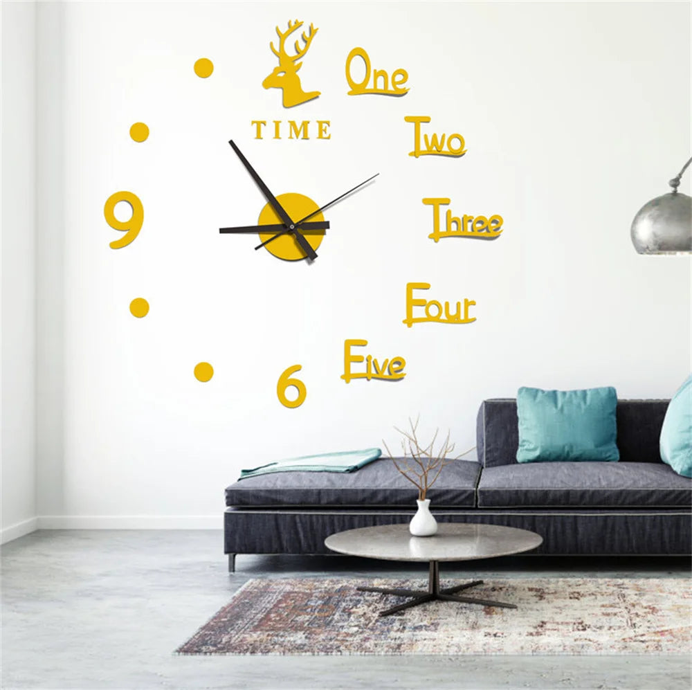 Luminous Wall Clock Large Watch Horloge Murale 3d Diy Acrylic Mirror Stickers Quartz Duvar Saat Klock Modern Mute Alarm Clock