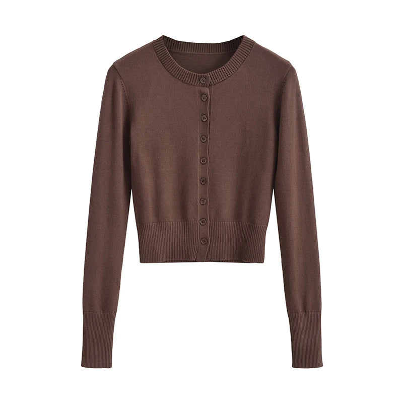 BRUSCRESTCN Korean Crop Cardigan - Größe M Schwarz