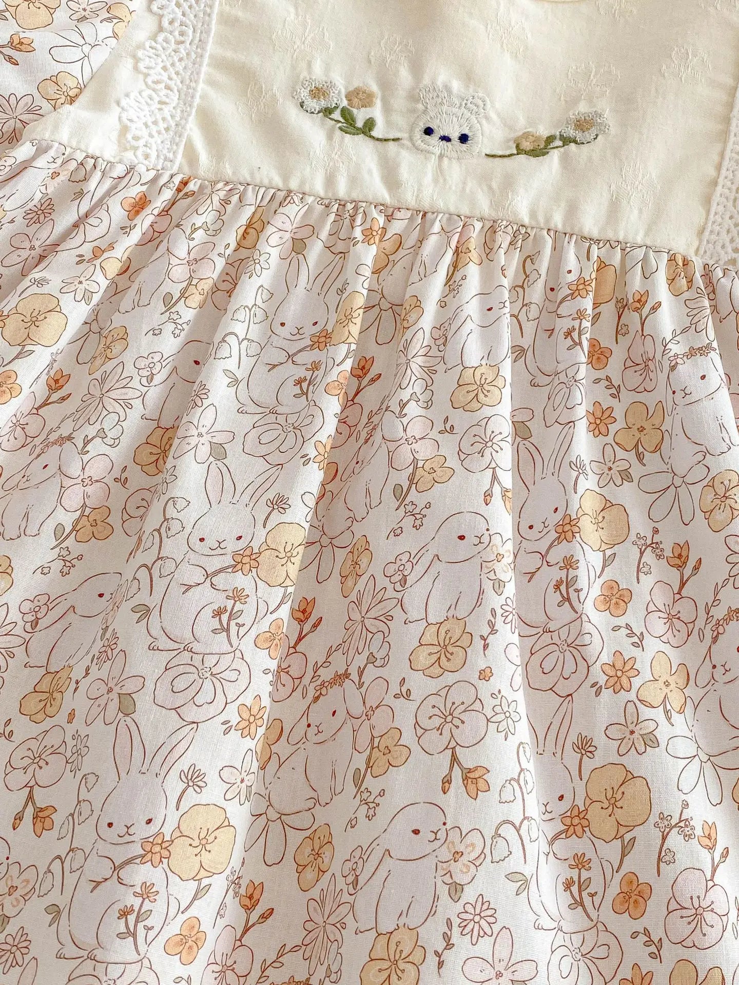 NELNKAGHY Kleid Spitze Baumwolle - Floral Prinzessin Gr 80