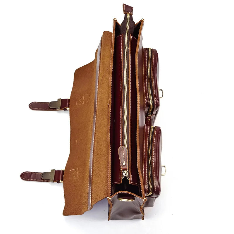 Luufan Aktentasche Rindsleder Business - 16 Zoll, 40x30x10cm