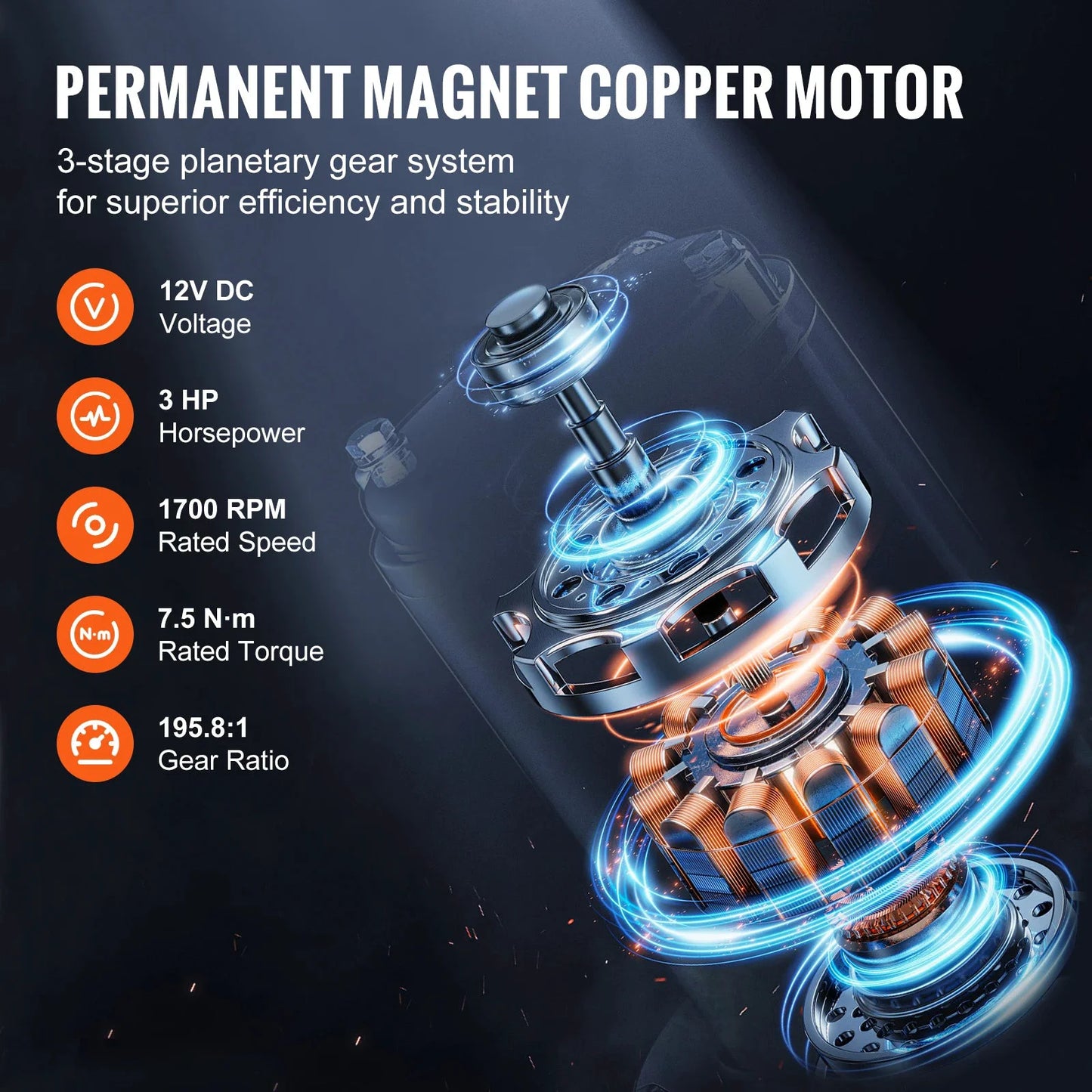 VEVOR S10000 Elektrische Winde - Zugkraft 4536 Kg, 3 PS, 20 m Seil
