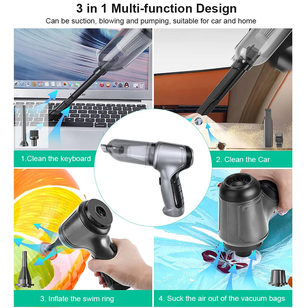 Portable Car Vacuum Cleaner 95000PA Wireless Handheld Vacuum Cleaner Powerful Mini Home Car Cordless Vacuum Cleaner Blower