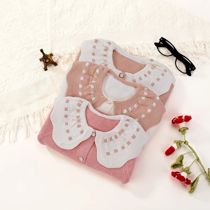 CN Cardigan Mädchen Weicher Warmer Stoff Langarm - Größe 3-6J Material Viskose Polyester