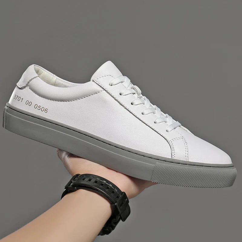 Mens Sneakers Genuine Leather Casual Outdoor Shoes Non-Slip Breathable Luxury Brand Footwear Top Quality Handmade White Shoe Men