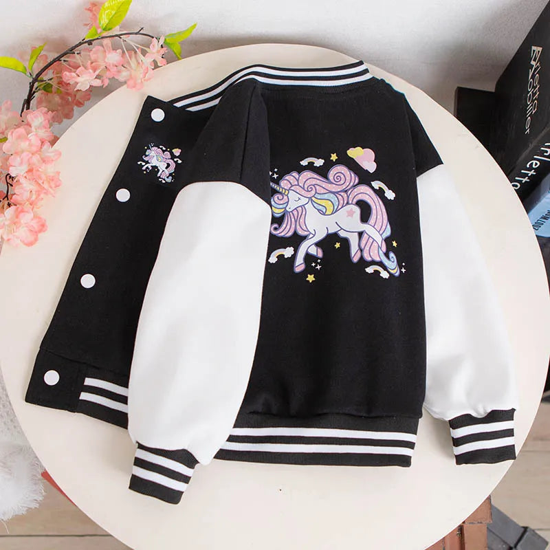 BOTEZAICN Einhorn Jacke Sportlich - 3-12 Jahre V-Ausschnitt