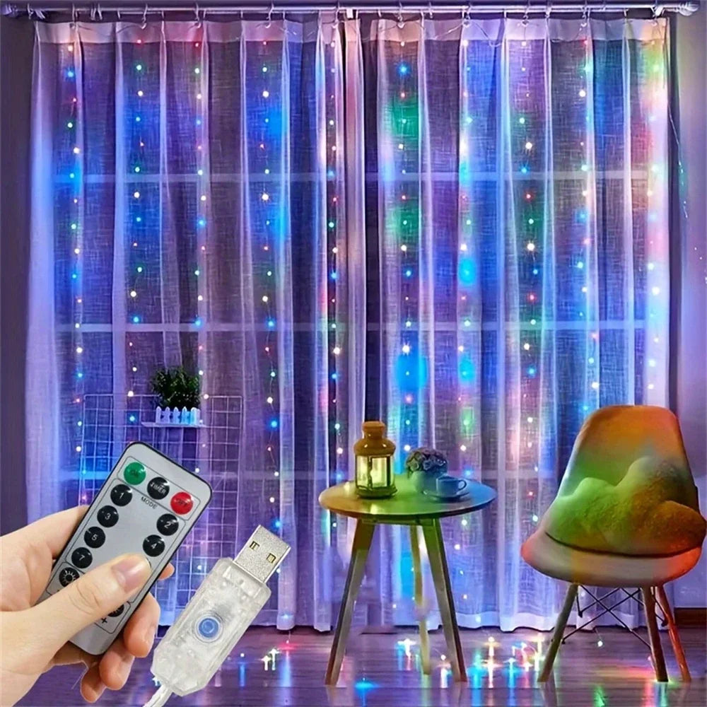 FairyLights CurtainLights Fernbedienung - Länge 3 4 6 m, USB, <60 lm