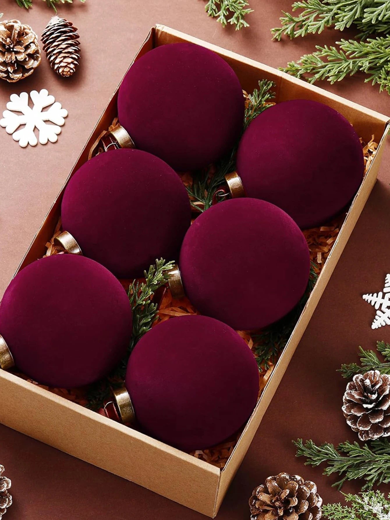 Choice Christbaumkugeln Flockierte Kugel - Durchmesser 5 cm, 6 Stück