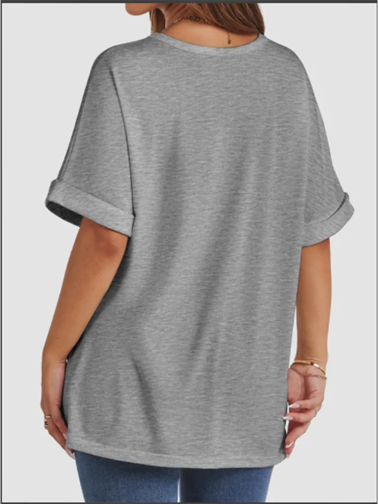 Damen-T-Shirt 2025: INPETAL Loose Round Neck Short Sleeve Top - Women's Simple T-Shirt Fashion Lady Summer Everyday Clothes Collection