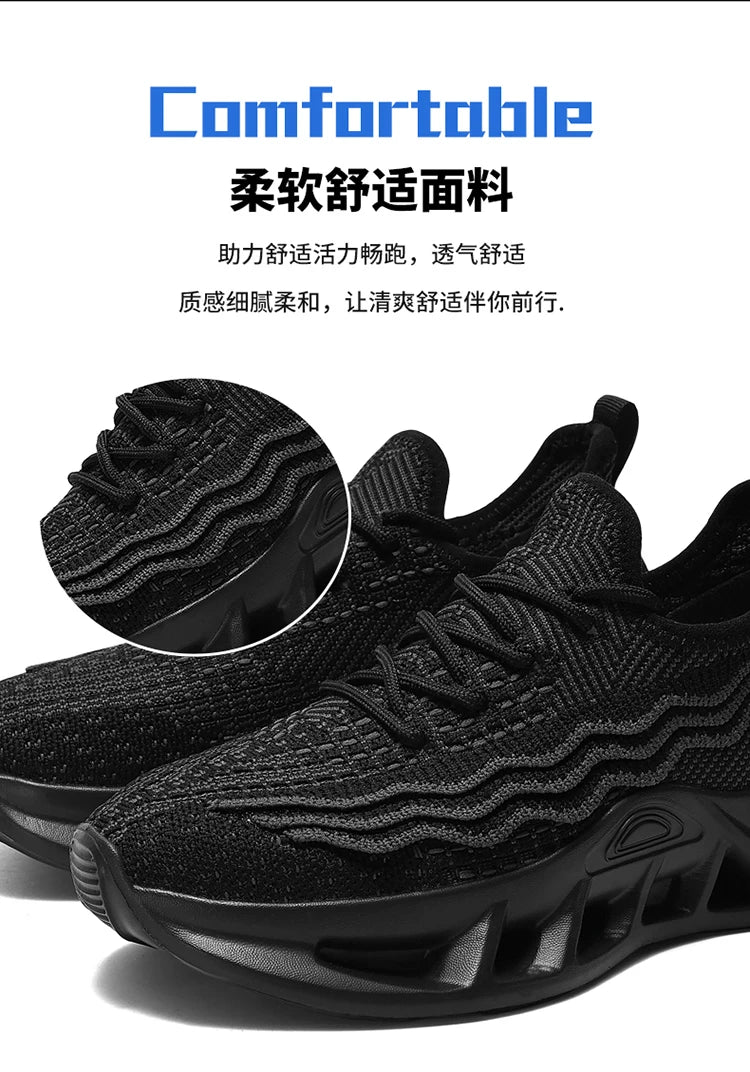 Herren Sneakers Leicht Laufschuhe Atmungsaktiv Mesh Komfortabel EVA Dick Sohle Rutschfest Tennis Walking Weiß Schuhe Für Männer