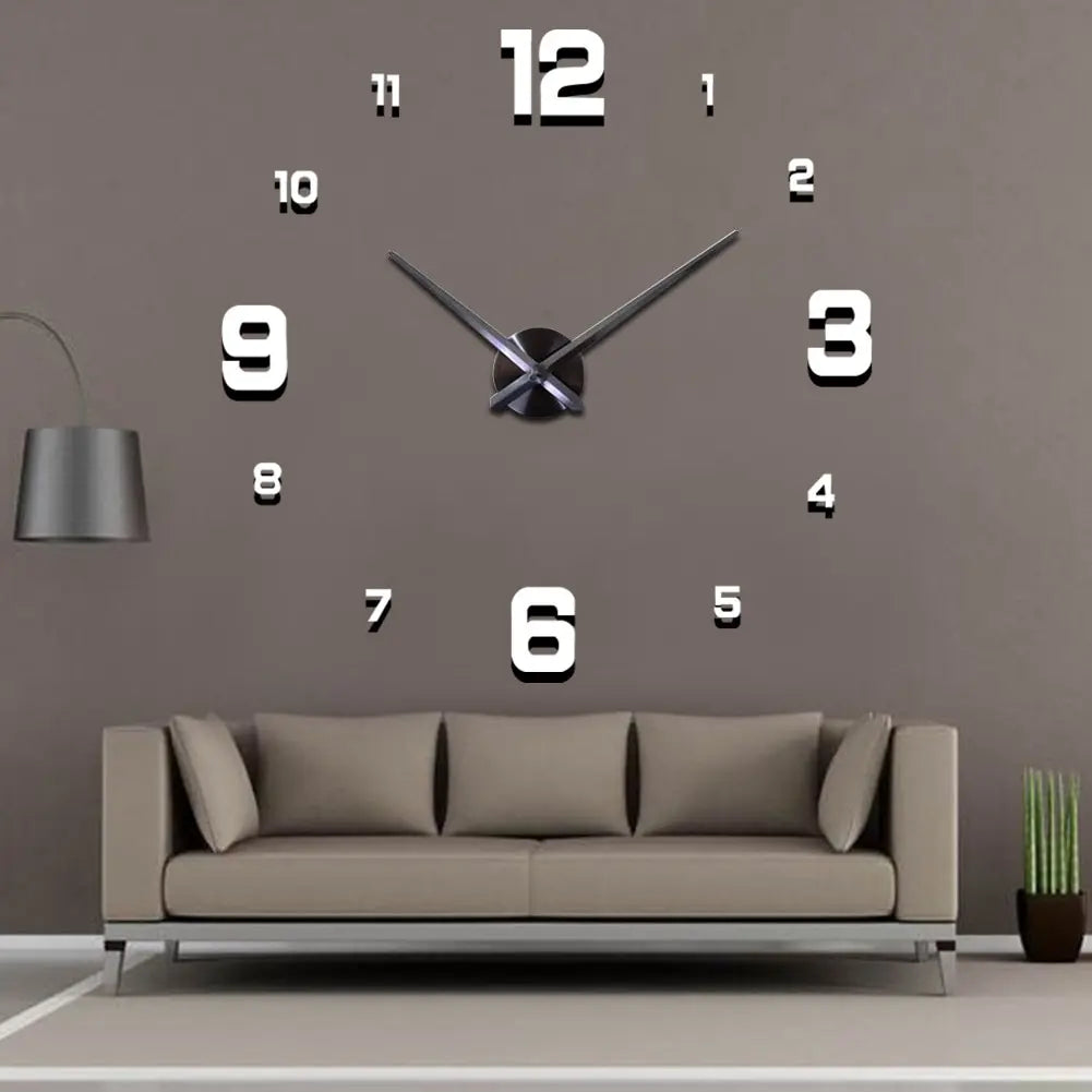 Combination 3D Spiegeluhr - Groß Selbstklebend Rahmenlos