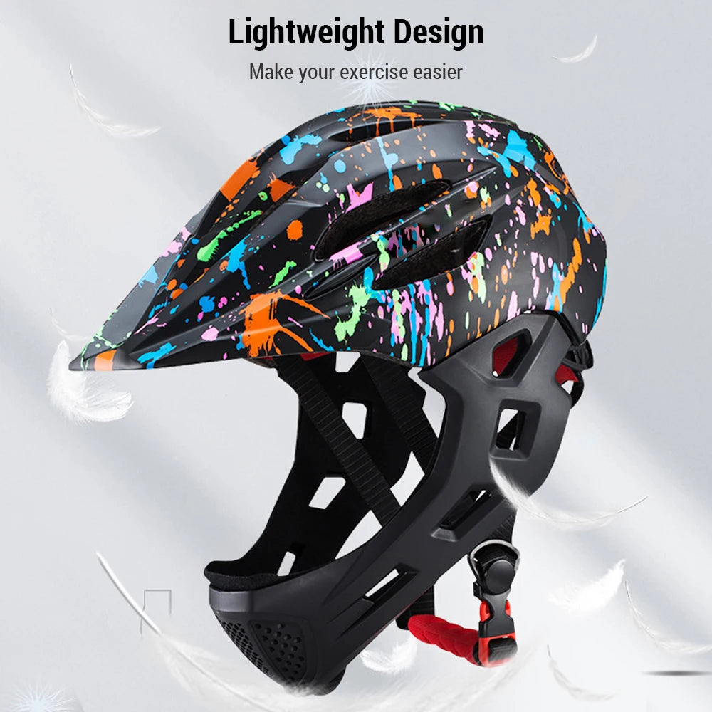 Children's Helmets Adjustable Breathable Roller Balance Bbike Sports Helmet LED Bicycle Riding Scooter Children's Full Helmet