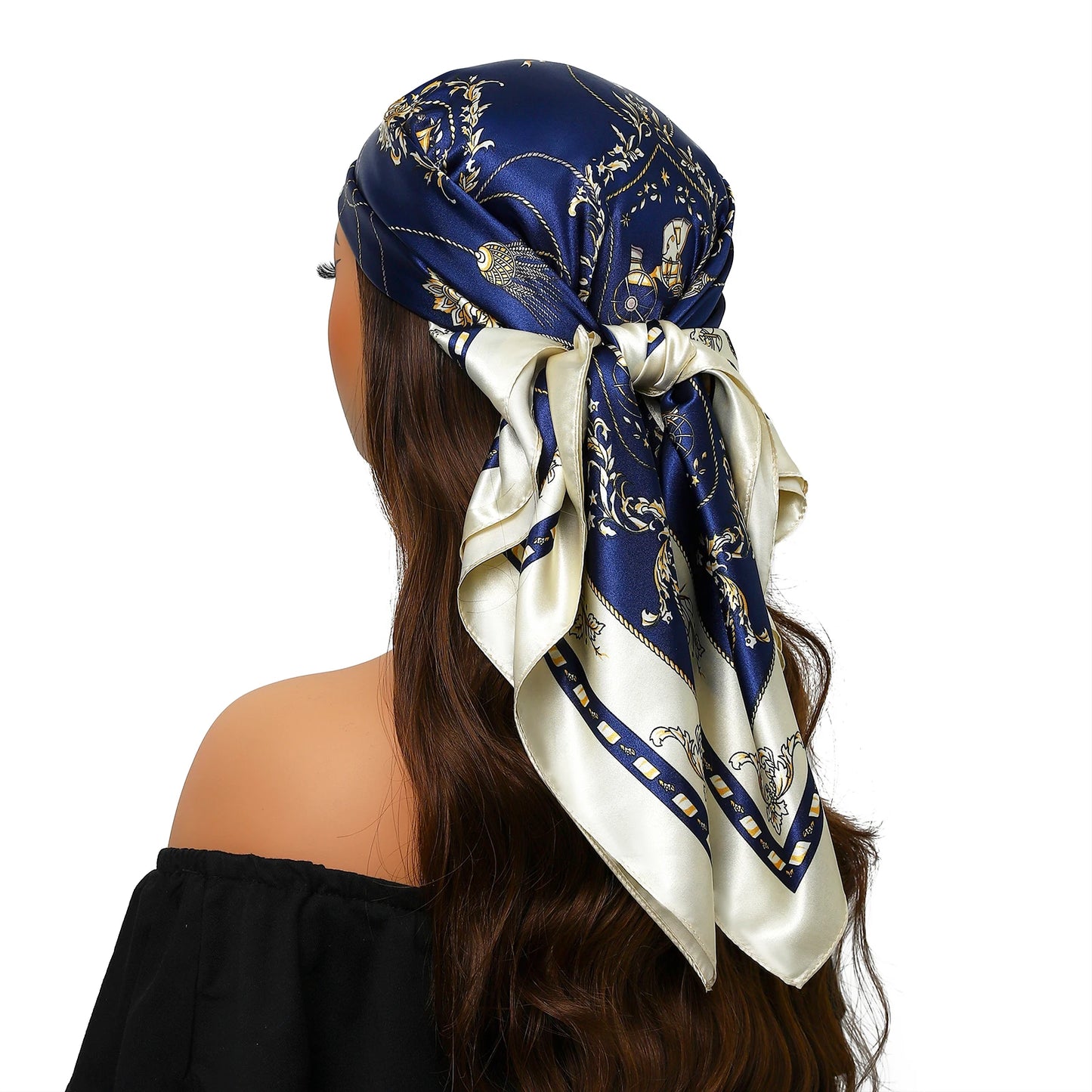 Kopf Foulard Seidenglanz - 90x90 cm Polyester weich