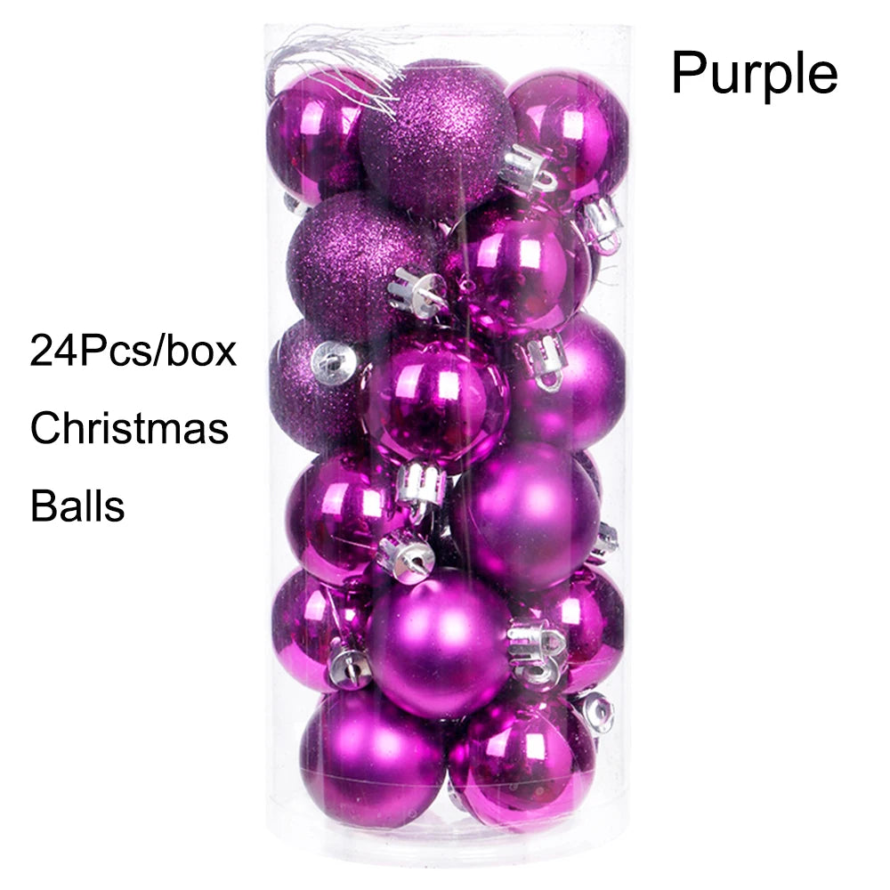 Surpsea KugelnSet Festliche Weihnachtskugeln - 24 Stück 3 cm Mehrfarbig