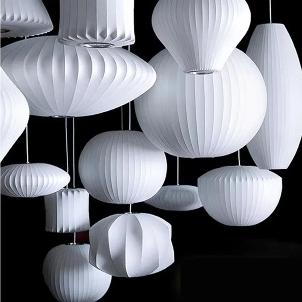 Italian Silk Cloth Pendant Lights Creative Living Room Pendant Hanging Lamps Modern Dining Room Lamps Decoration Indoor Lighting