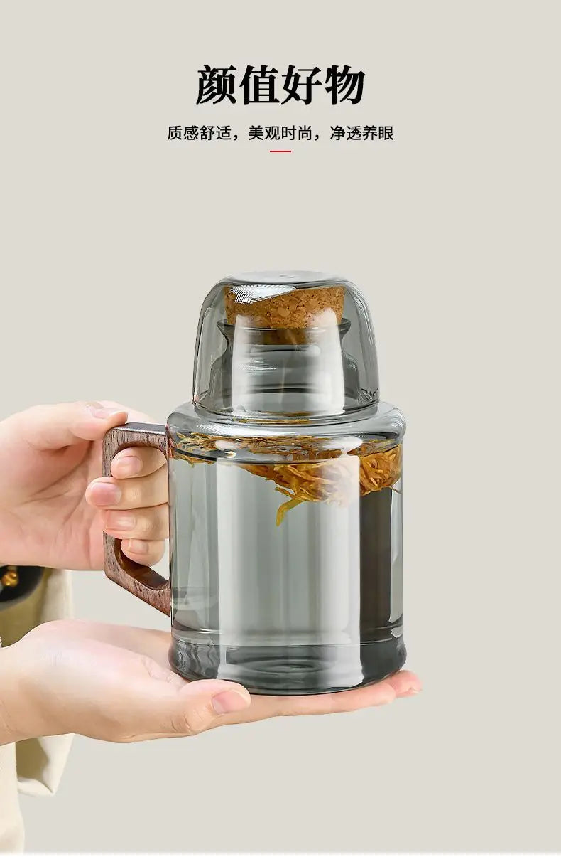 New small warm pot home teapot Glass tea cup mug braised teapot office thermos bottle