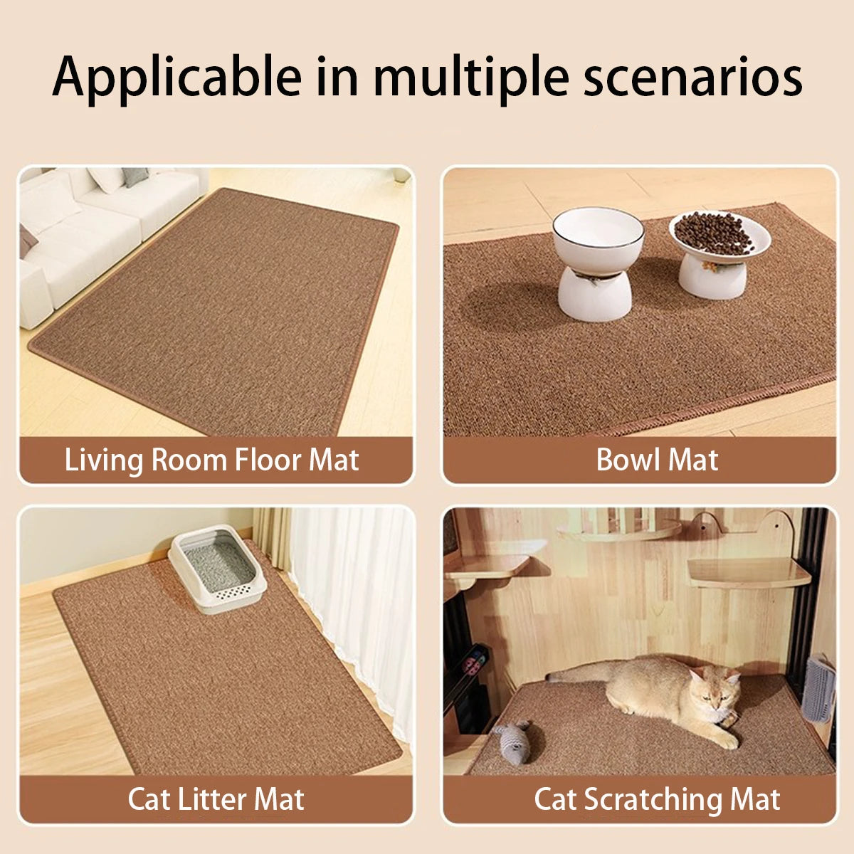 Large Cat Scratching Mat Carpet Non-Slip Pet Bed Mat Sofa Protector Cat Scratcher Anti-Scratch Furniture Protector for Cats
