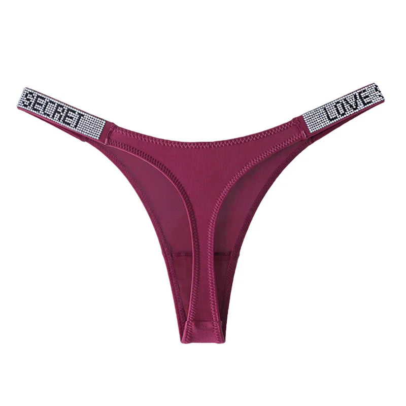 Damen-Unterwäsche 2025: TWTZQ Low Waist Sexy Panties Women Thongs Rhinestones Letter - Diamonds G-string Sports Thong Shorts Briefs T-back Fitness S-XL Collection