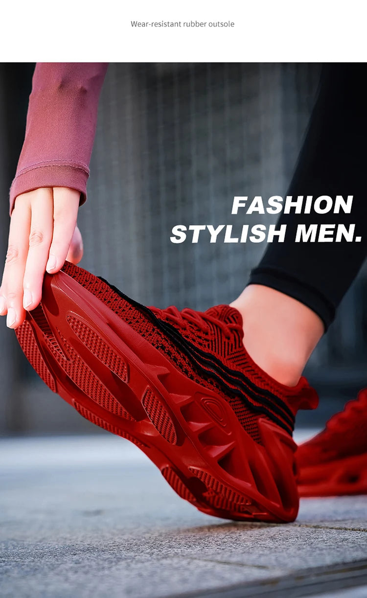 Herren Sneakers Leicht Laufschuhe Atmungsaktiv Mesh Komfortabel EVA Dick Sohle Rutschfest Tennis Walking Weiß Schuhe Für Männer