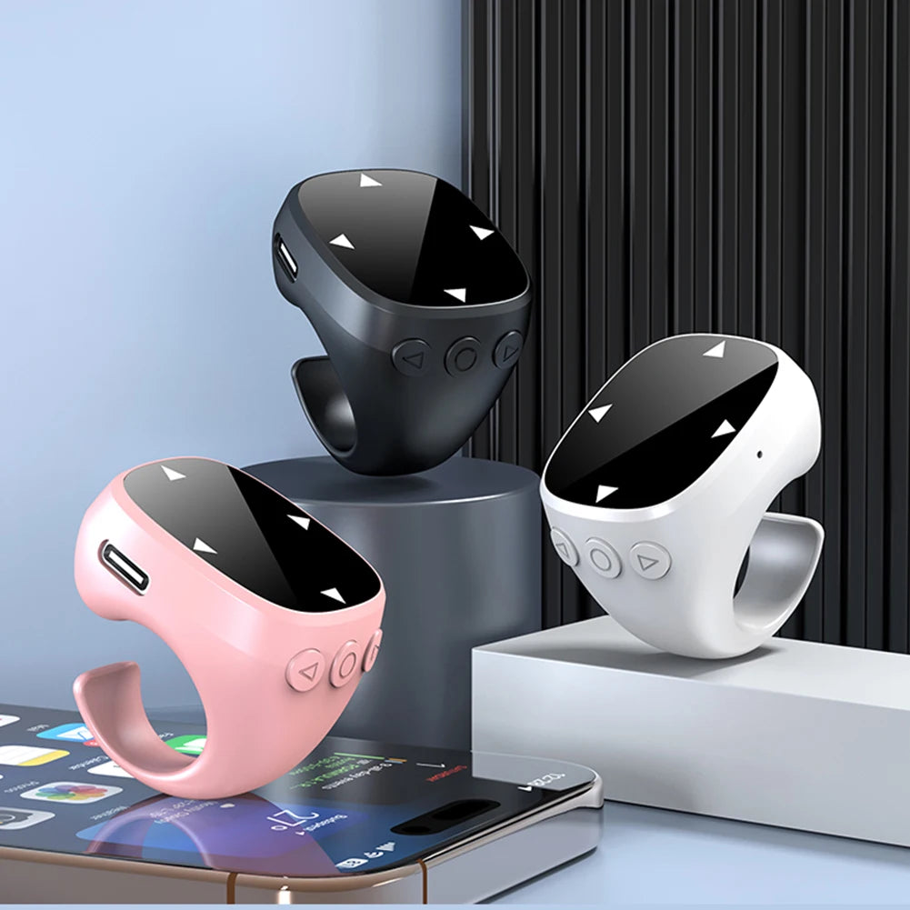 For Tiktok Fingertip Remote Scrolling Ring Wireless Bluetooth Remote Control Camera Shutter Selfie Video Controller for iPhone