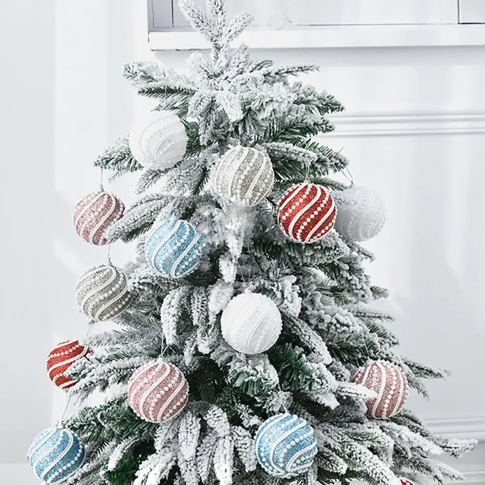 Choice Christbaumkugel Schaum Bruchsicher - Durchmesser 8 cm Weiß Rot