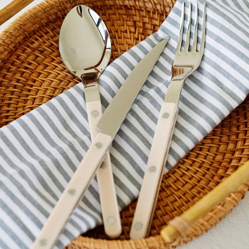 Fashion Korea Style Cutlery Set 18/10 Stainless Steel Creativity Gift Flatware Colorful Handle 304 Knife Fork Spoon