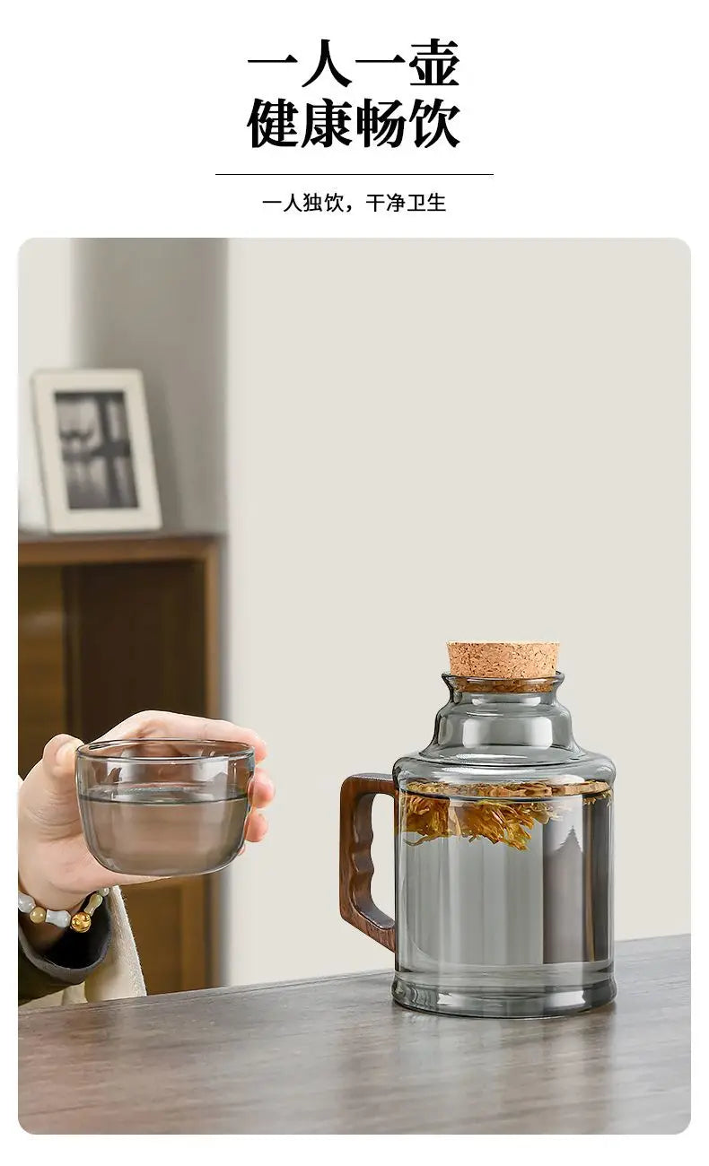 New small warm pot home teapot Glass tea cup mug braised teapot office thermos bottle