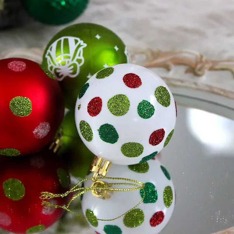 Neues Weihnachtsball-Set Handbemalt - Kapazität 40 Stück Ø6 cm