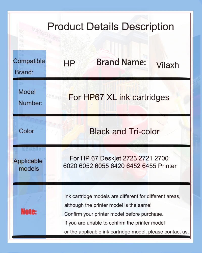 Vilaxh Für HP 67XL Nachfüllbar Tintenpatrone Ersatz Für HP 67 Deskjet 2723 2721 2700 6020 6052 6055 6420 6452 6455 Drucker