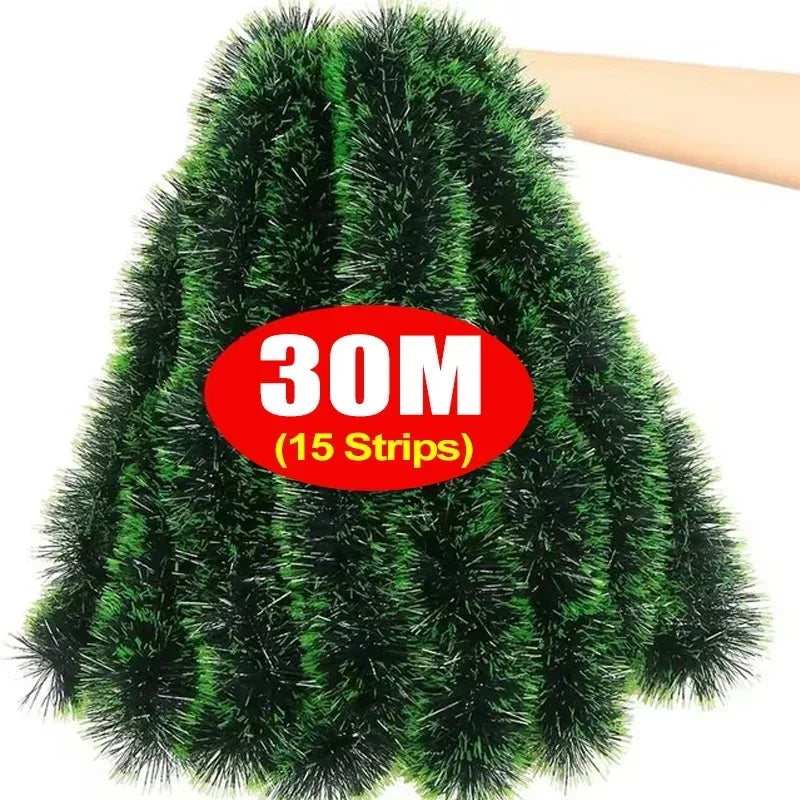 Weihnachten Lametta Girlande Bänder Ornamente Weihnachtsbaum hängen hängende Band Indoor Treppe Kamin Fenster Dekoration Kranz