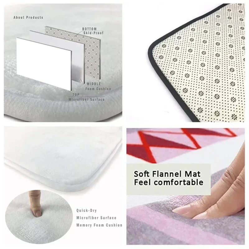 Cute Santa Claus Merry Christmas Tree Cartoon Festival Gift Round Carpet Rug for Bedroom Living Room Decoration,Decor Floor Mat