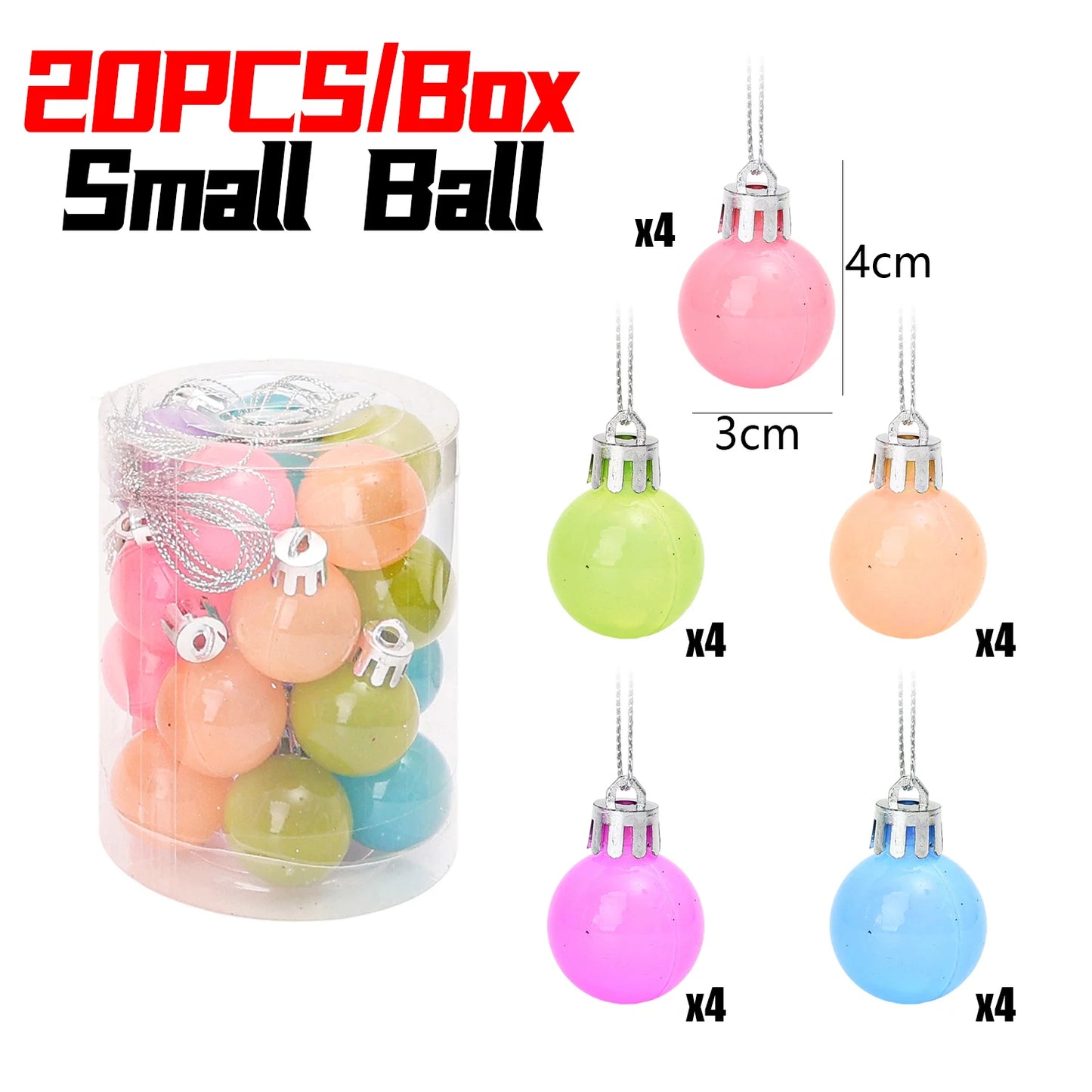 Choice Weihnachtskugeln Wasserdicht - Durchmesser 4 cm, 20er Pack