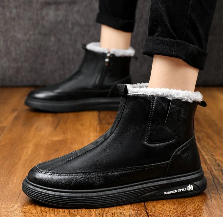 Ghete de zăpadă impermeabile Shangkaka - Ghete până la gleznă cu fermoar, înălțimea tocului 1-3 centimetri