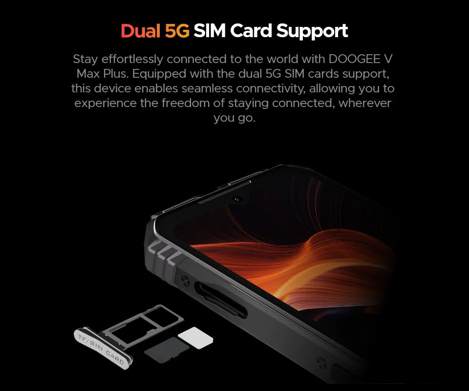 DOOGEE V Max Plus Robustes 5G Telefon - 22000 mAh Akku, 6,58Zoll, 33W