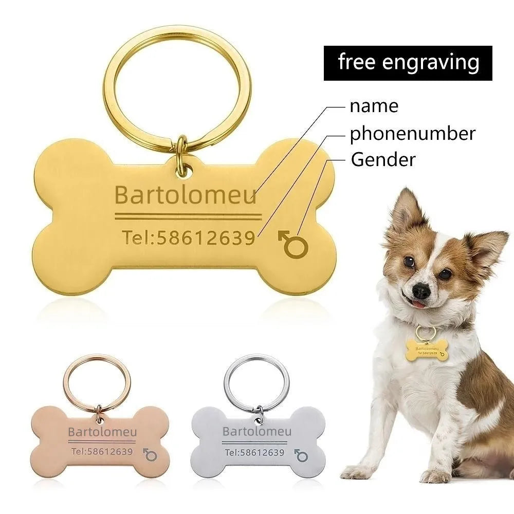 Personalisiert Graviert Katze Hund Pet ID Tag 2025 - Hunde Anti-Lost Halsband Charm - Gravur Pet Name Halsband Welpe Katzen Accessories