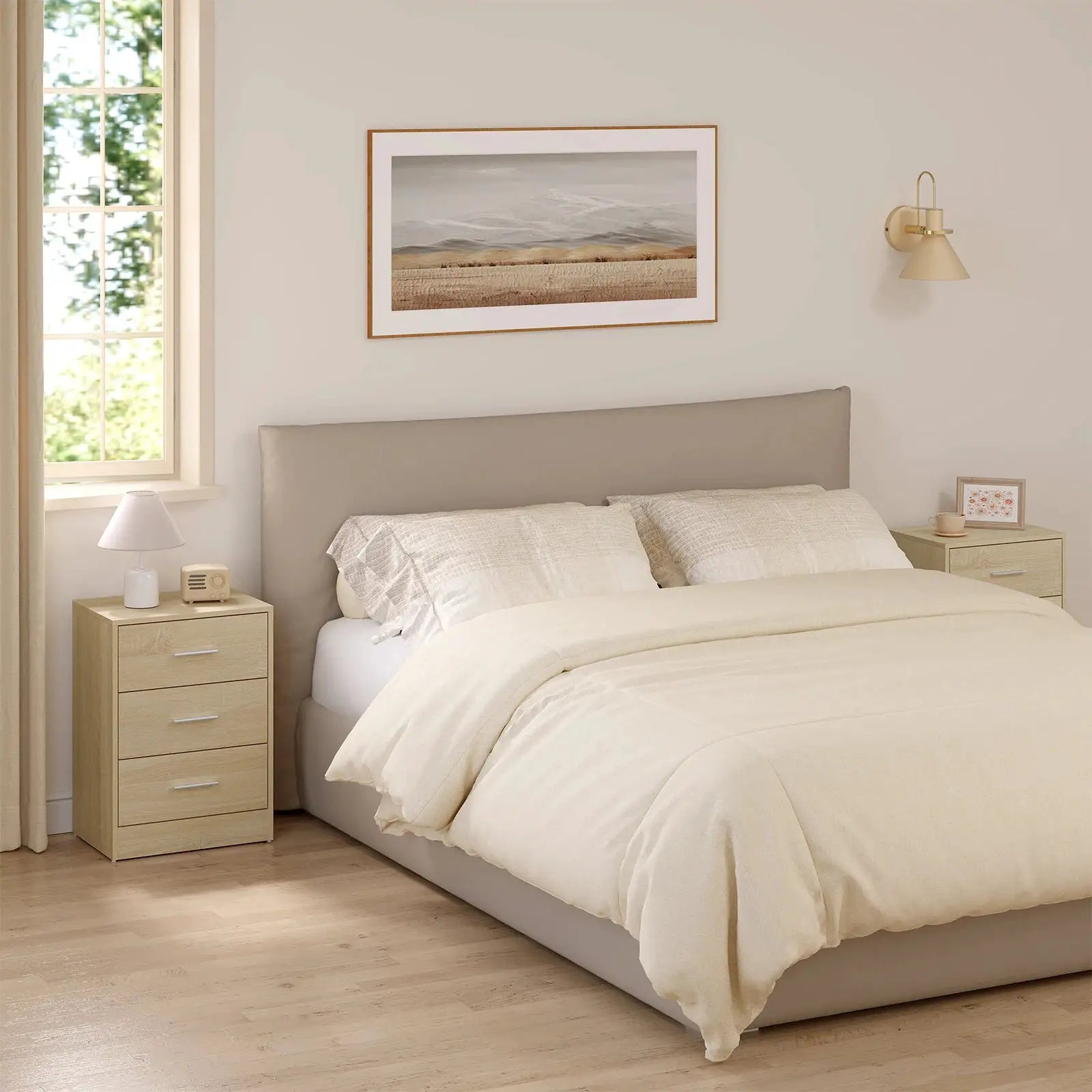 WOLTU 2 Teile/satz Nachttisch Nachttisch 39x54x28cm Beistelltisch mit 3 Schubladen Moderner Aufbewahrungsschrank für Schlafzimmer Wohnzimmer by Golden Bridge Store