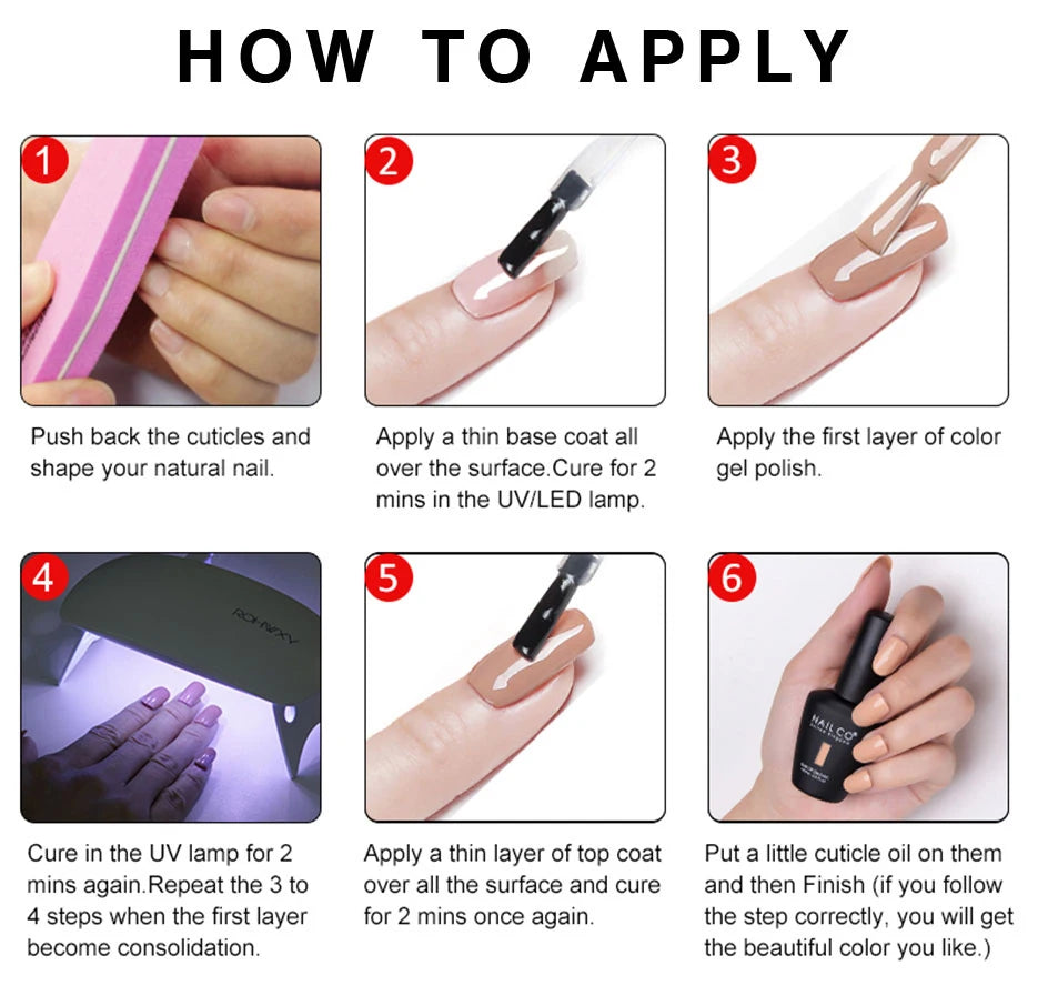 NailCO Gel Nail Polish Nail Art Translucent Vernis Semi Permanent UV LED Lamp Gel Manicure for Gel Polish Nail Glue Productos