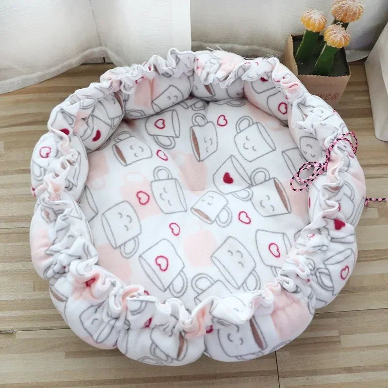 Rundes Katzen Bett 2025 - Plüsch Haus Langes Haustier Bett - Katzen Kissen Hunde Matte Warm Home Waschbar Hunde Sofa Weich Pet Accessories
