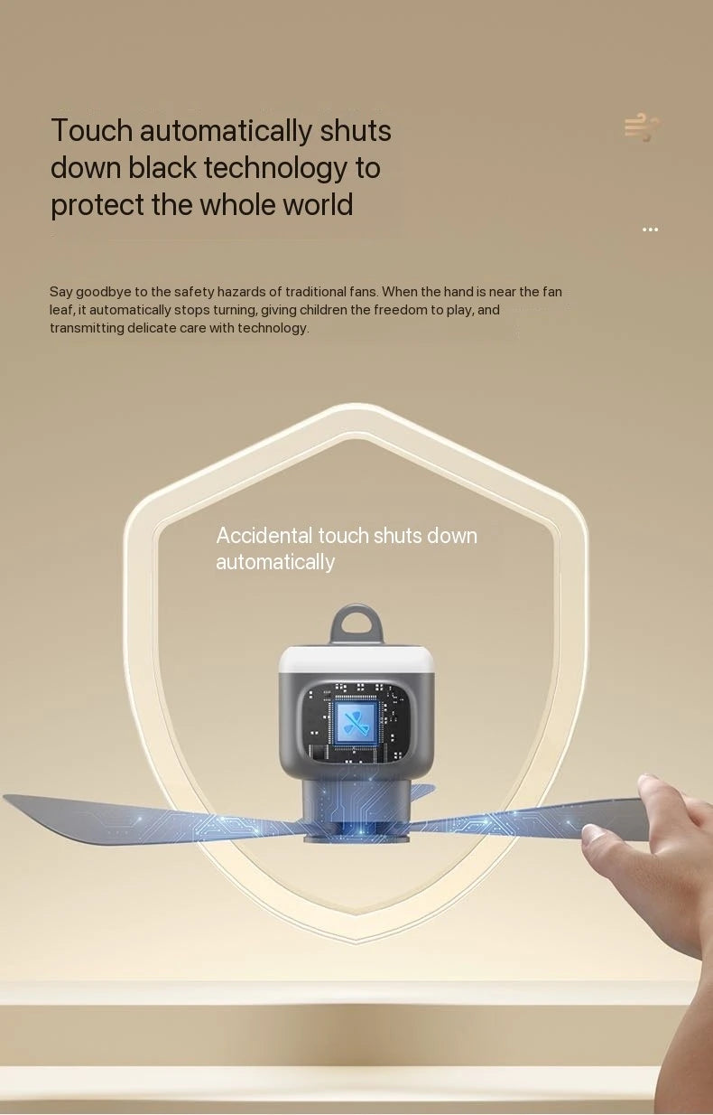 New Remote Control Mini Ceiling Fan USB Wireless Cooling Fan 12000mAh Portable LED Night Light Camping Fan with USB Ceiling Fan