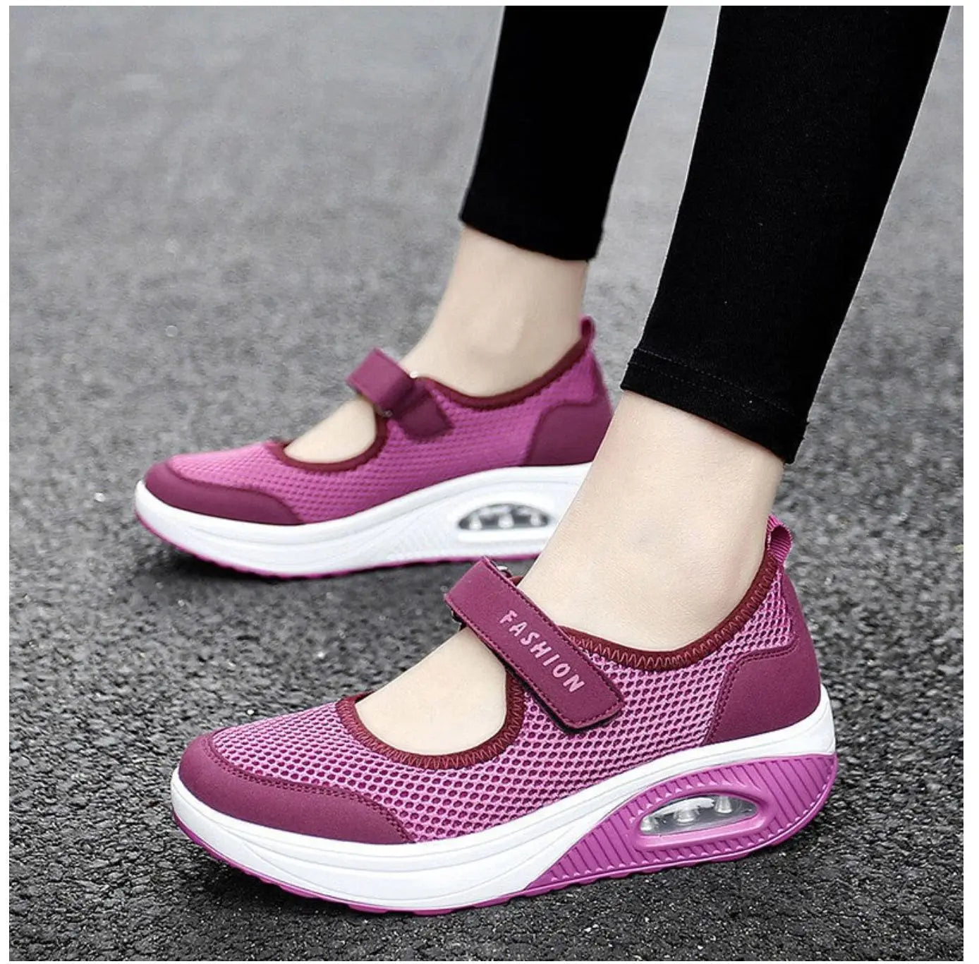 YBQJOO Running Sneaker Mesh Damen - Gr 36-41 Keil 3cm